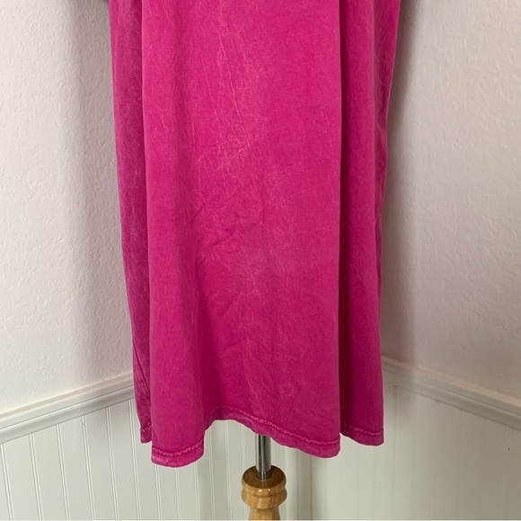 HRT & LUV Mineral Washed Tee Shirt Dress Freebird 2XL Pink Knee Length - Picture 9 of 14